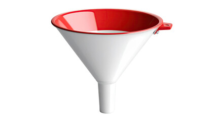 Red and white conical funnel