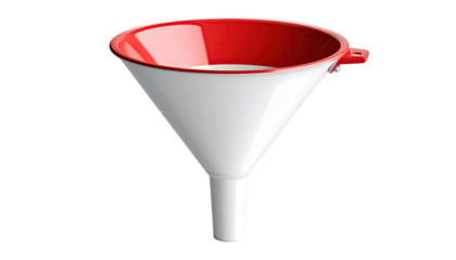 Red and white conical funnel