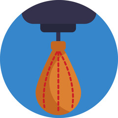 A suspended bag used for boxing and strength training exercises.