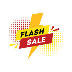 Flash Sale Banner with Lightning Bolt and Halftone Dots.