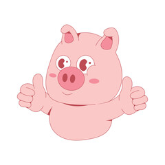 Pig Mascot Character Cartoon Icon Illustration