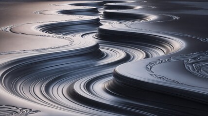abstract flowing patterns in dark tones showcasing smooth textures and intricate designs for modern digital art enthusiasts - AI Generated Digital Art