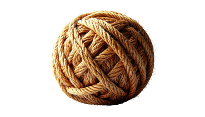 Close-up of a ball of light brown yarn