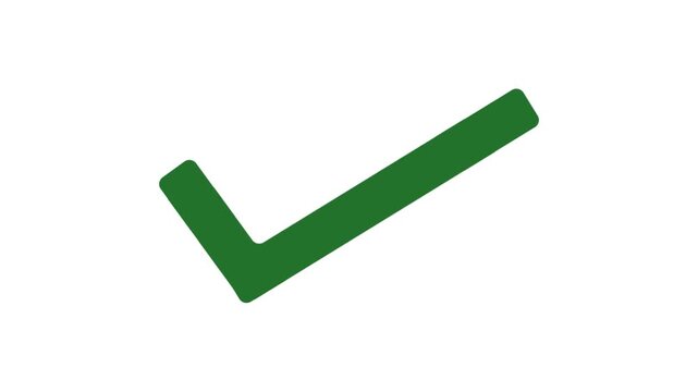 Green check mark isolated on white background