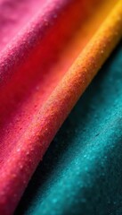 Close-up shot of textured fabrics, highlighting color palettes and patterns, illustration, apparel