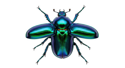 Isolated Jewel beetle or Calloides nobilis, a bright-colored insect on a neutral background