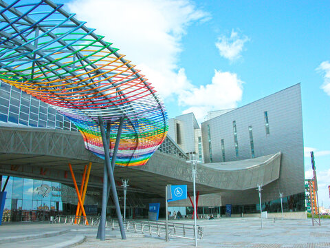 M&aacute;laga. Trade Fairs and Congress Center. Malaga is the capital of the Costa del Sol, Andalusia, Spain. Palacio de Ferias y Congresos.  