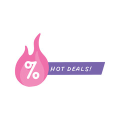 Hot Deals Discount Flame Icon.