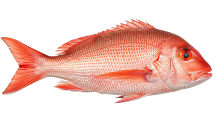 Isolated Red Snapper, a beautiful and delicious saltwater fish ready to be cooked and enjoyed by you