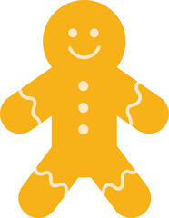 Cheerful Gingerbread Man with Smiling Face and Decorative Icing.