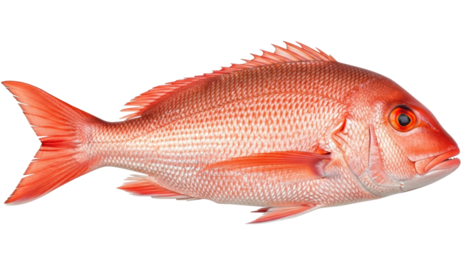 Isolated Red Snapper, a beautiful and delicious saltwater fish ready to be cooked and enjoyed by you