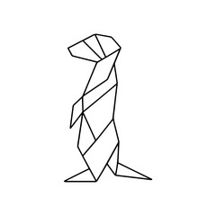 Line icon origami meerkat vector on a white background
Vector icon on a white background