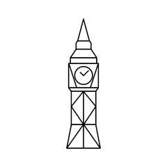 Line icon origami Big Ben vector on a white background
Vector icon on a white background