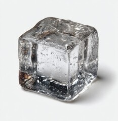 Single, clear, square ice cube