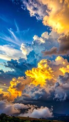 Dramatic sunset sky with colorful clouds