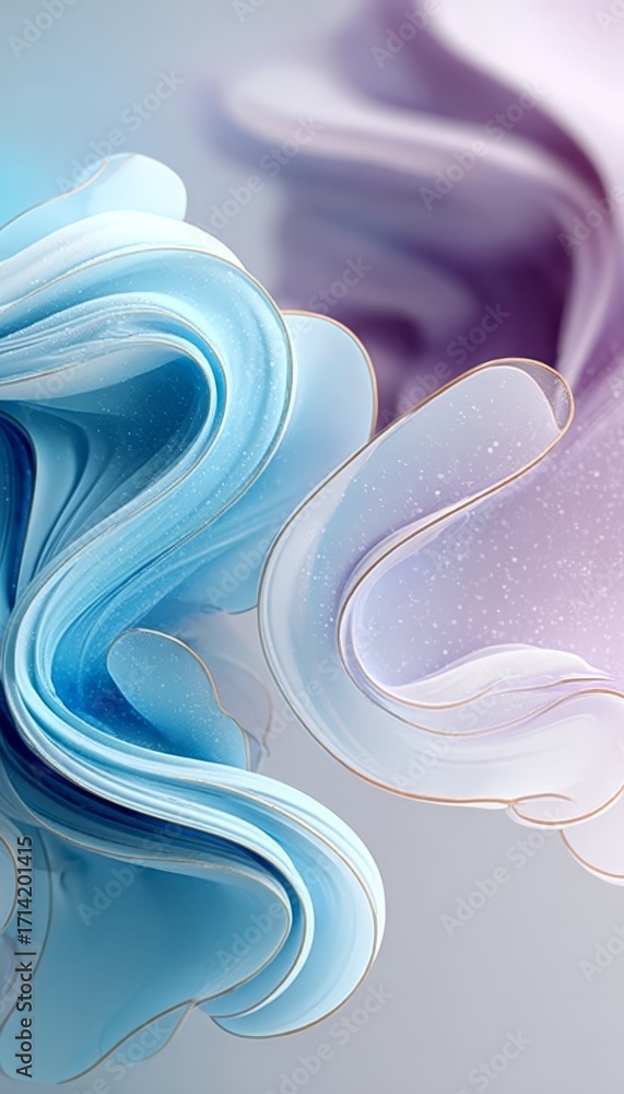 Canvas Prints delicate serene blend of baby azure and orchid whisper floating abstracts and cloudlike shapes
