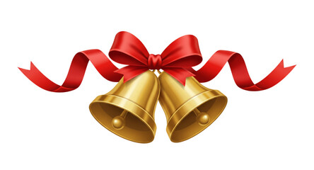 christmas bells with red ribbon