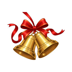 christmas bells with red ribbon