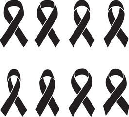ribbon set vector health silhouette 