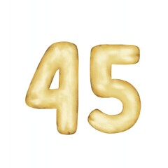 Aesthetic of 45 gold balloon vector illustration
