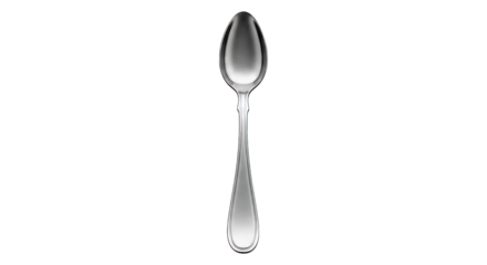 Metal spoon center aligned on pure black