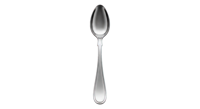 Metal spoon center aligned on pure black