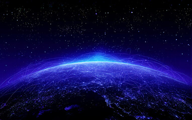 Global Network Connections and Earth's Nighttime View in Outer Space