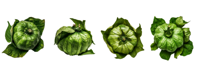 Fresh tomatillos glistening with morning dew ready for a vibrant summer on transparent background