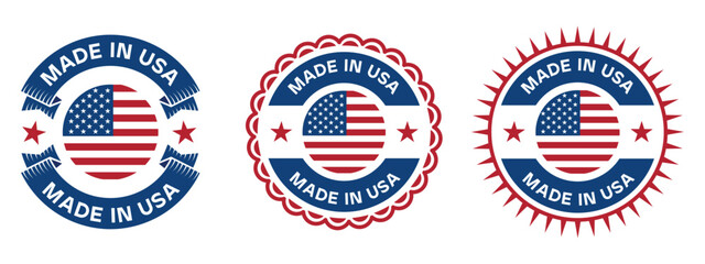 Made in USA Badge Design American Flag Seal Label Emblem