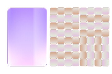 Translucent purple rectangular icon, ideal for dashboard, ID card, interface panel, or placeholder, 3d rendering - 1