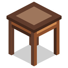 wooden table isolated on white