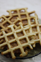 Fresh golden waffles
