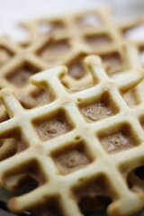 Fresh golden waffles