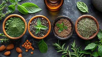 Natural medicine ingredients promoting health and well being