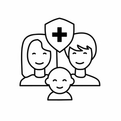 Vector art of family and community health icon symbols 