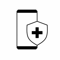 Vector art of mobile phone icon symbol with health symbol for health app theme 