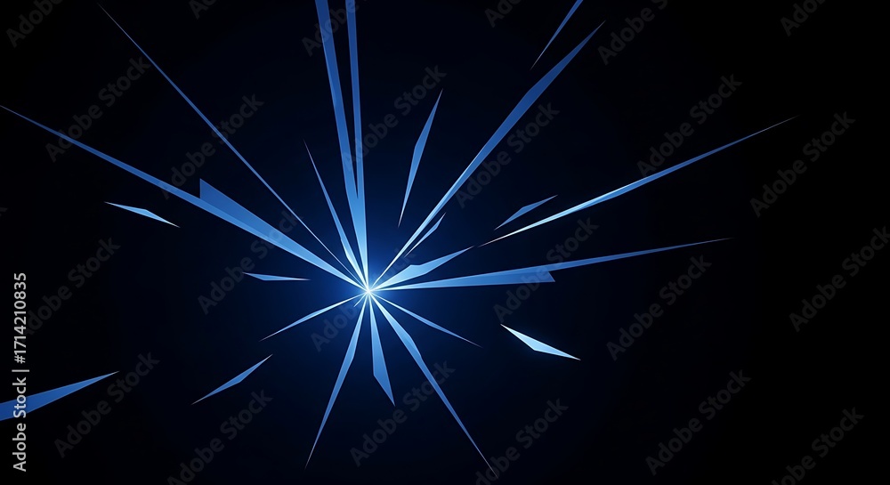 Canvas Prints sharp blue light rays bursting from center on black background image photo