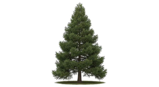 Isolated evergreen tree against black background