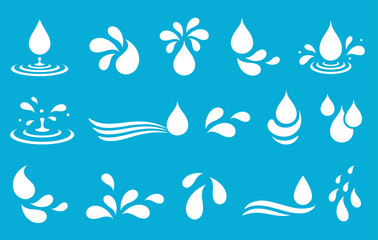 Obraz premium Set of dairy splashes, milk blots, stain and falling drops, dairy swirl, yogurt splash, milky wave