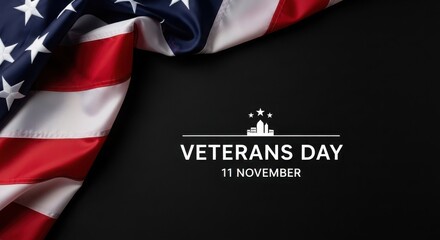 Veterans day with american flag on november eleventh