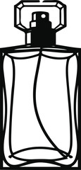 Black bold outline with white background, Outline of perfume bottle with mist spray effect 2