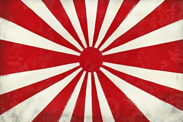 Radiant Sunburst Pattern Inspired by Japanese Imperial Flag, Geometric Background with Rays