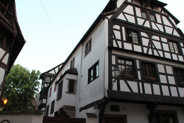 half-timbered houses in strasbourg in alsace in france 