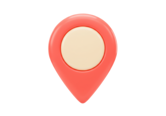Isolated Location Pin Icon Vector Graphic, Modern Location Pointer with a Rounded Style