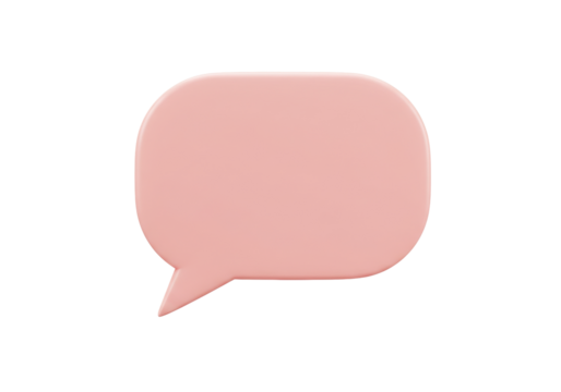 Isolated pink speech bubble is great for messages in any social communication app - Powered by Adobe