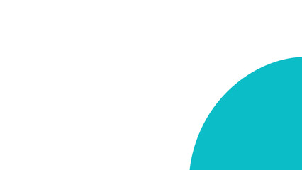 Minimalist graphic design featuring a clean white background with a vibrant teal quarter circle, ideal for modern branding, web design, or corporate presentations.