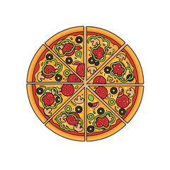 Pizza design and illustration for motion graphics