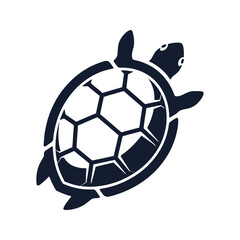 Obraz premium Stylized Sea Turtle Silhouette Vector Illustration.