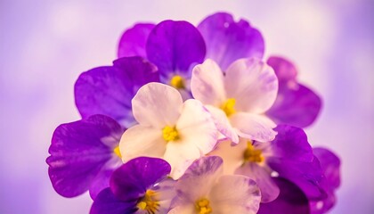 Fototapeta premium Cluster of vibrant purple and white flowers