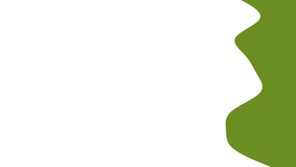 Abstract olive green wavy shape on a clean white background, creating a modern, organic design element for branding, presentations, or digital layouts.